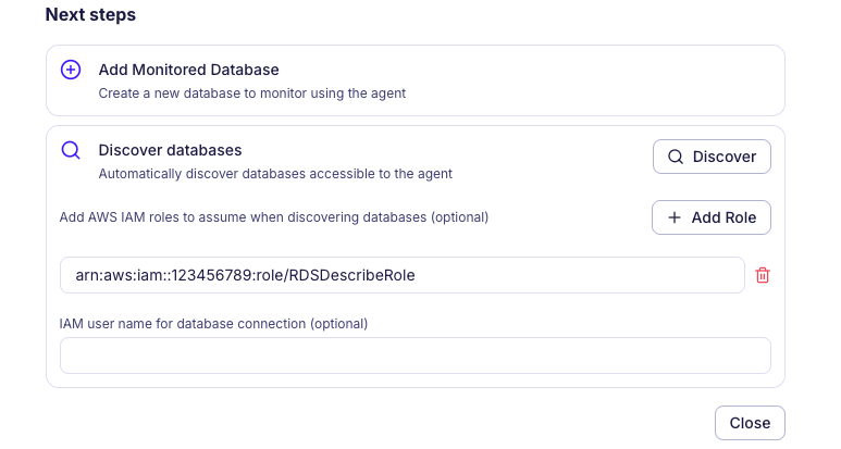 Cross Account Role ARN input