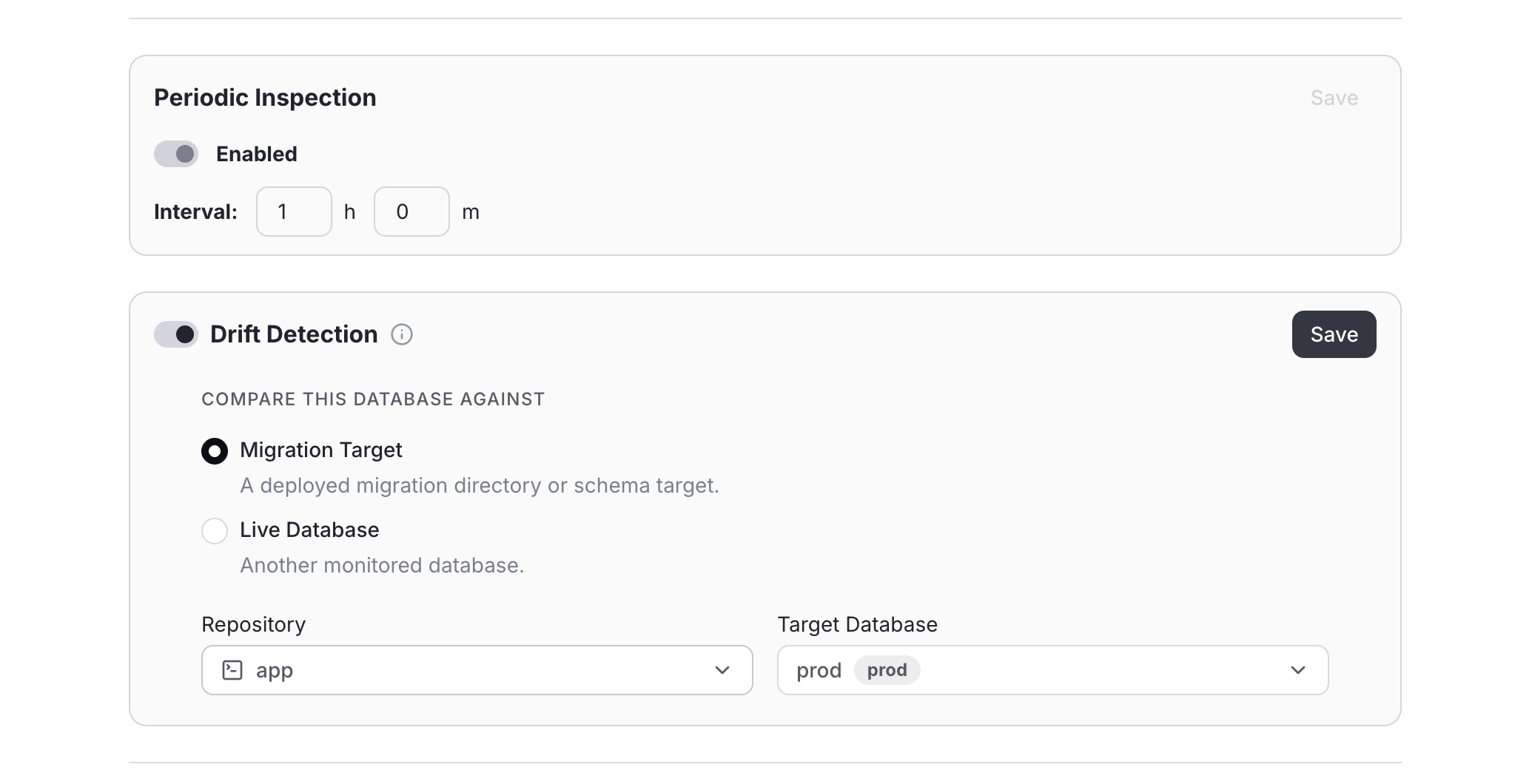 Configure Drift Detection from Scope Settings