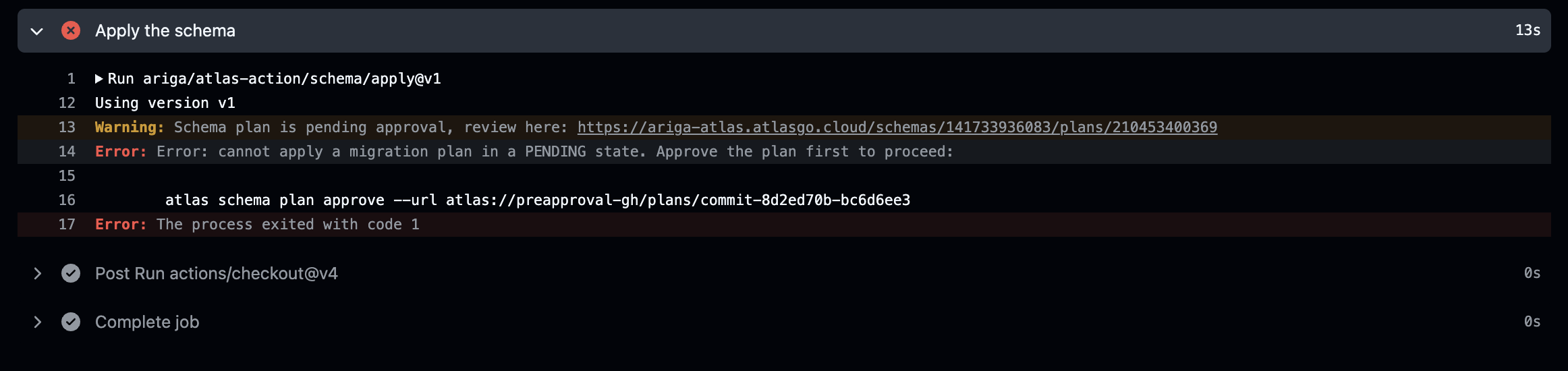 GitHub Actions workflow showing ad-hoc approval required